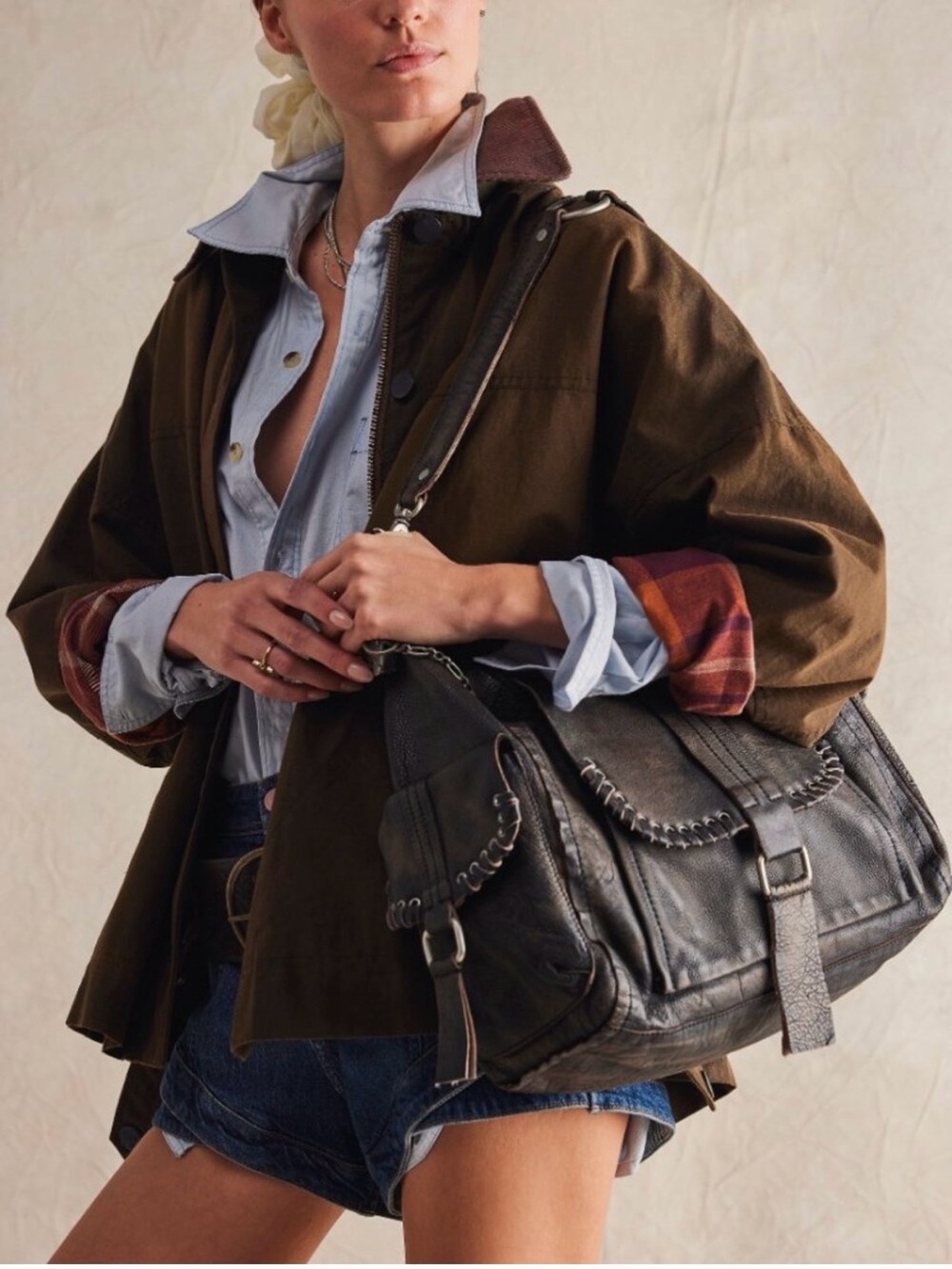 NWT We The Free Leigh Distressed Tote/ Aged Graphite